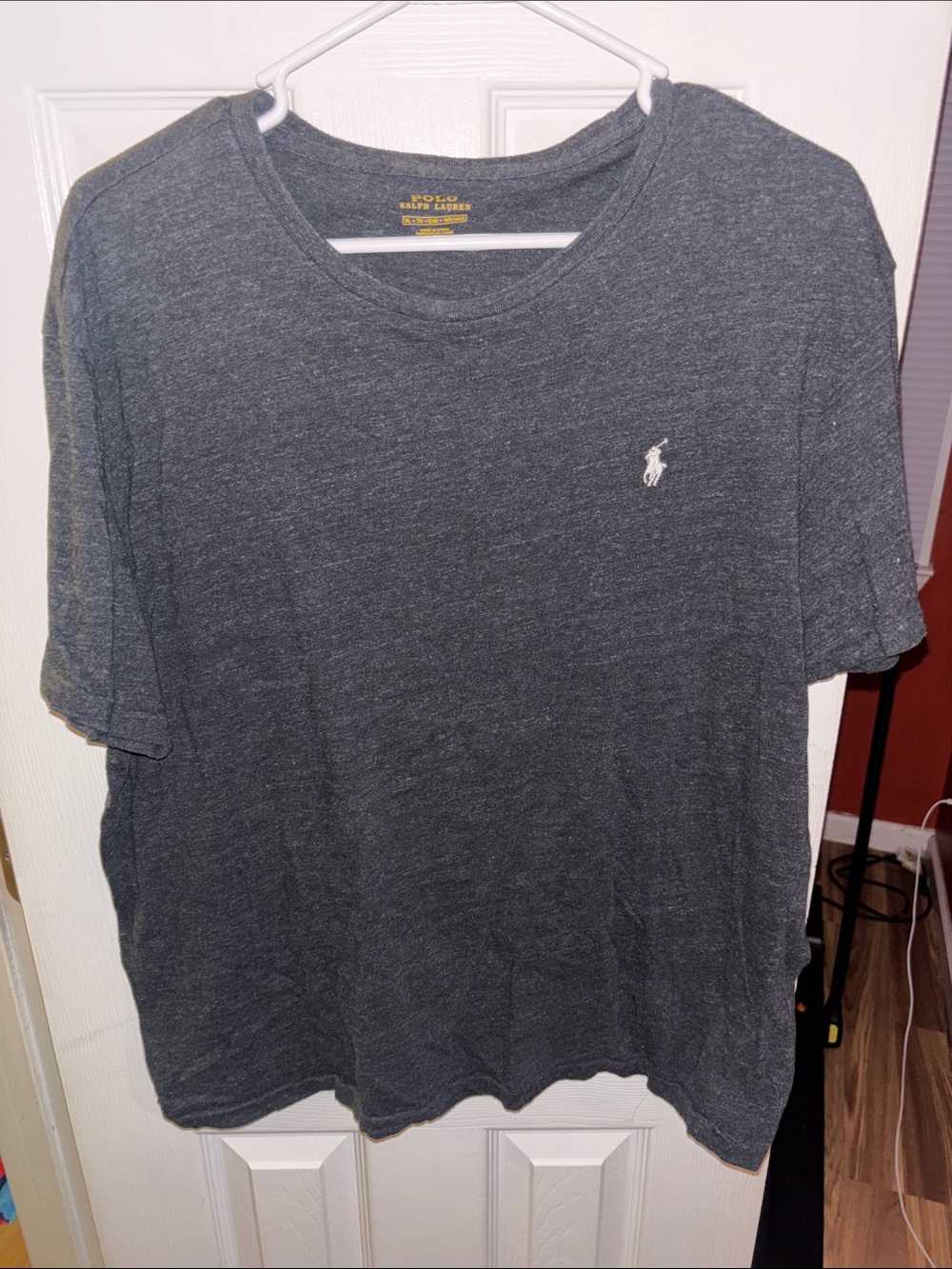 Polo by Ralph Lauren Heather Charcoal Short Sleeve Tee with White Pony